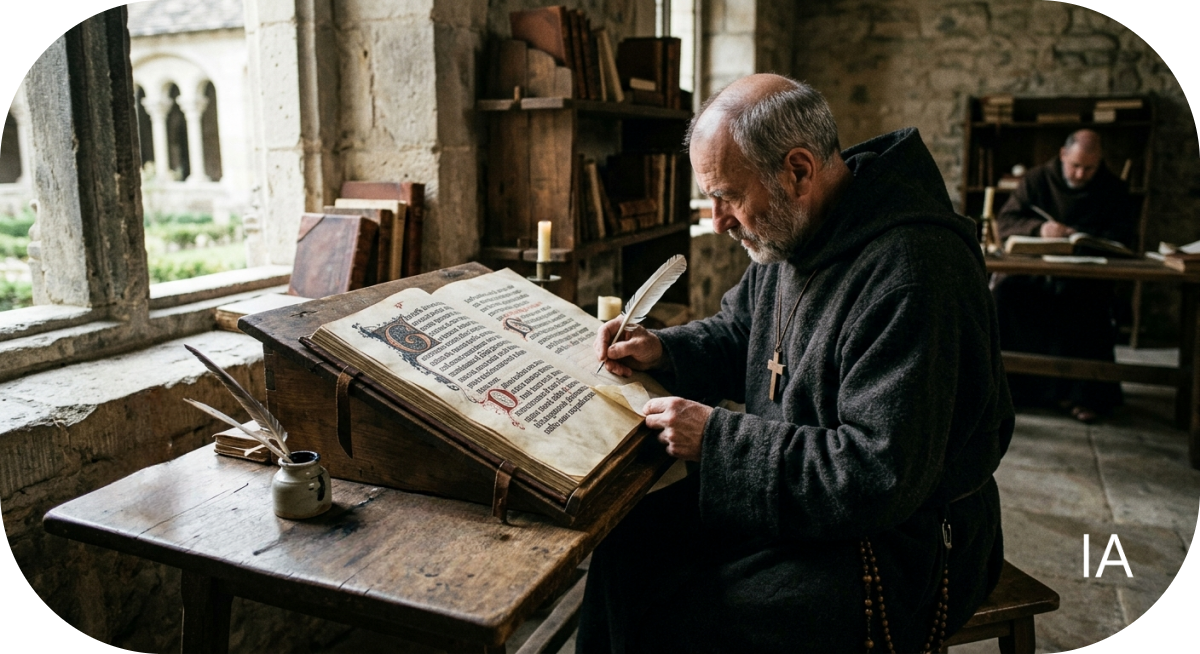 Moines copistes au travail